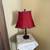 Retro style table lamp with burgundy shade 2 thumbnail