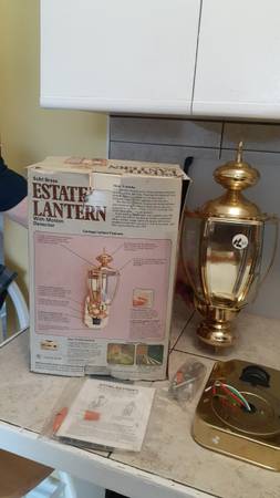 New Solid Brass Outside Light Fixture with Motion Detector 1