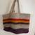 Handmade Colorful striped  Felted wool tote bag with beaded handle 1 thumbnail