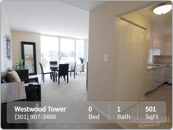 $1,510 / 501ft2 - 2 2 with den for rent! You won't be disappointed! (Bethesda - Westwood Tower)64040030652673122