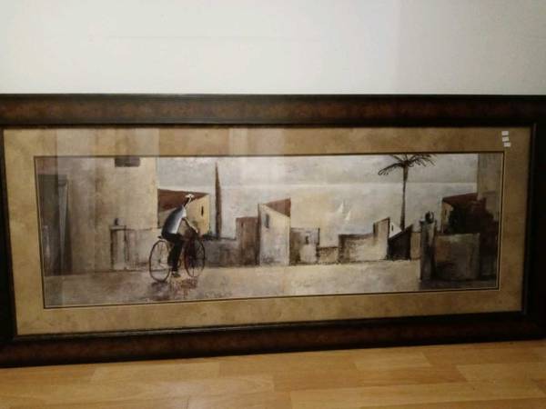 Framed Panoramic Print "Promenade" by Spanish Artist Didier Lourenco 1