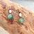 14k gold natural green and red Tourmaline and pearl earrings 2 thumbnail
