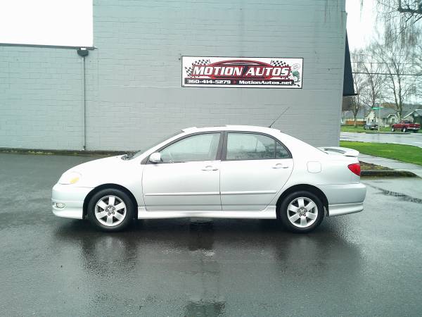 2008 TOYOTA COROLLA S-PKG 4-DOOR 4-CYL 5-SPEED MANUAL ALLOYS MOON NICE - $4,950 (MOTION AUTOS 360-414-5279 LONGVIEW WA)63435517734147123