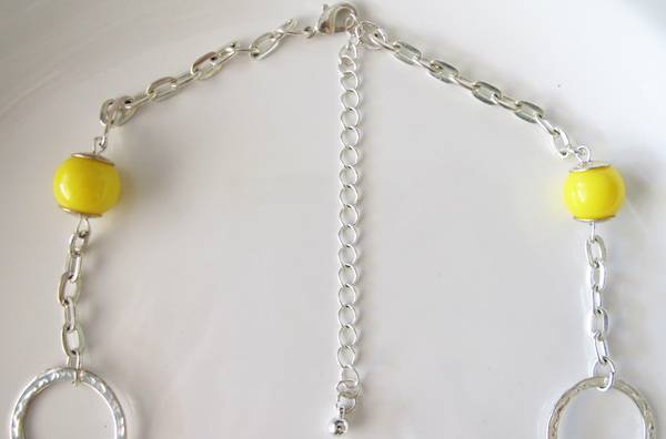 Yellow and Silver Tone Necklace Earring Set - $5 (Warwick West)63471290599171123