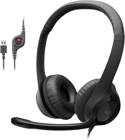 New -Logitech Wired USB Computer Headset with Microphone 1