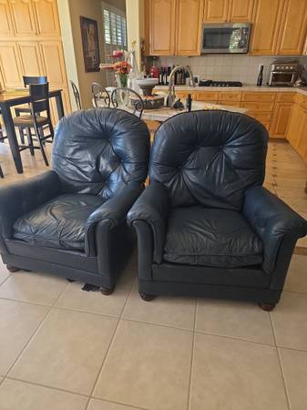 Leather recliners w/stools, need work 1