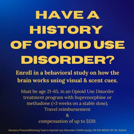In a buprenorphine or methadone program? 1