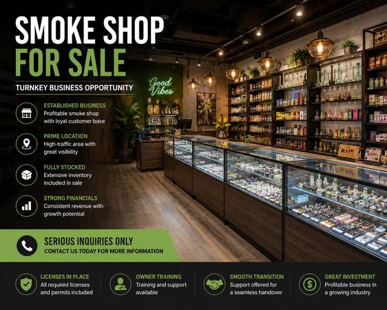 2 SMOKESHOPS + 1