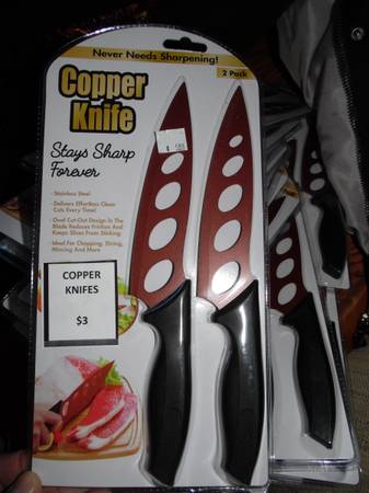 Copper Knifes 2 Pack Set --New in Package-Half Price-- 1