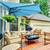 NEW Half Umbrella Outdoor Patio Shade - 9 ft Turquoise Half Round 2 thumbnail
