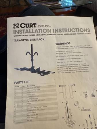 Curt Dual-Bike Foldable Tray Style Bike Rack 1