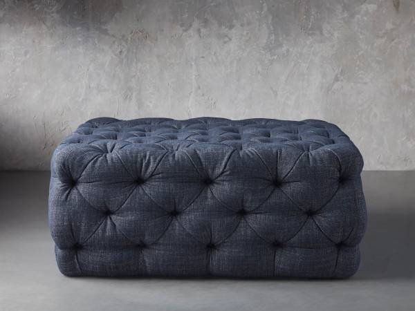 Like New Blue Square Ottoman 1