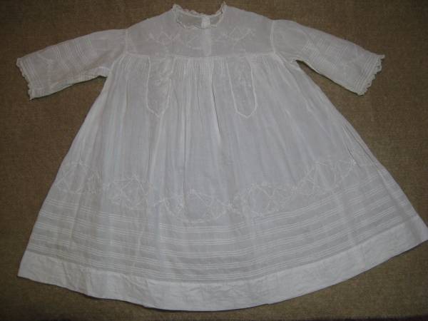 Edwardian hand made embroidered childs dress 1