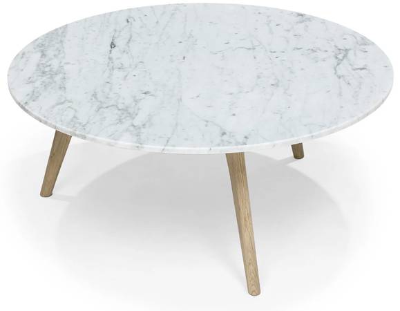 Article “Mara” 31.5" Marble Coffee Table — Oak Base (Lightly Used) 1