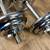 Adjustable Spin-lock Cast Iron  Chromed Dumbbells w/ pairs of 5s a d 3s pounders 9 thumbnail