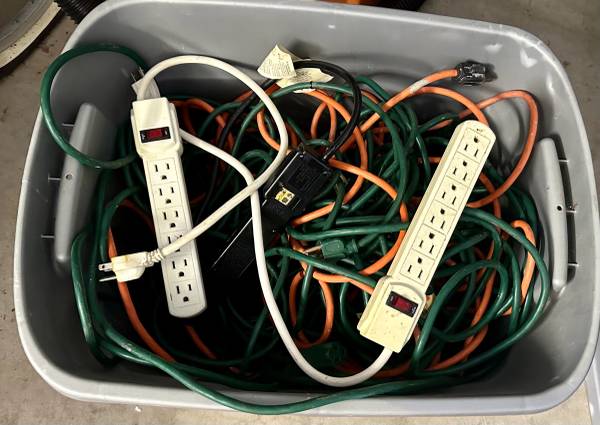 Several extension cords and outlets 1