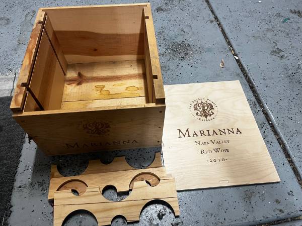 Wooden wine crate, 13.25"x11.75"x8" 1
