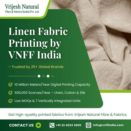 Linen Fabric Printing in India | Digital Expertise by VNFF India 1