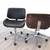 10 Mid Century Modern Walnut Wood and Gen. Leather Office Chairs 4 thumbnail