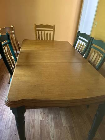 a dinner table with 5 chairs for sale 1