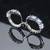 Blue and Clear Cubic Zirconia Hoop Earrings 925 Sterling Silver 4 thumbnail