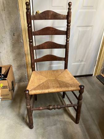 Two matching ladder back chairs 1
