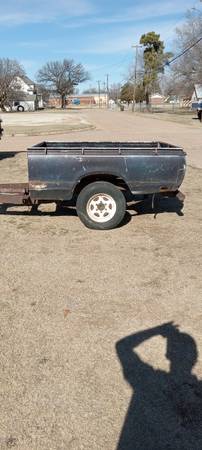 Datsun Pickup Bed Trailer Trail Trailer limbs leaves cleanup 1