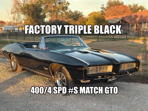 TRIPLE BLACK CONVERTIBLE 1968 GTO 1