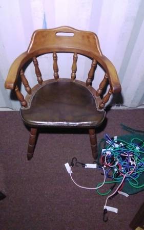 3 CAPTAINS CHAIRS    SOLID  and PRETTY OLD 1