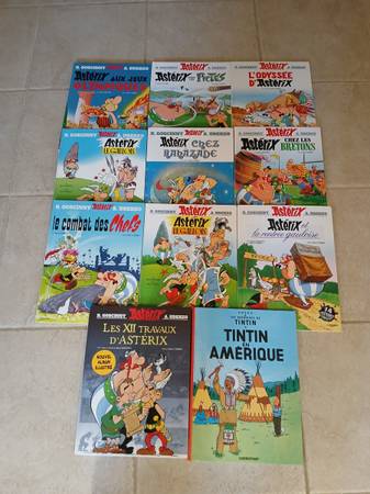 10 FRENCH ASTERIX/ 1 TINTIN hardcover books - Goscinny / Uderzo 1