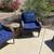 Pair of Outdoor Rattan Chairs with Blue Cushions, Handwoven, All-Weather for Por 3 thumbnail