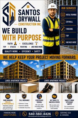 Subcontractor Drywall • Metal Framing • Drywall Finishing • Acoustical 1