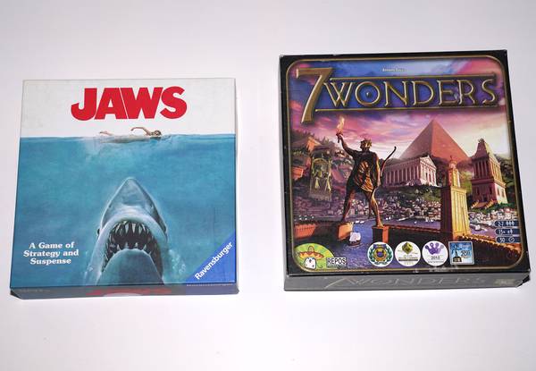 Board Game LOT Jaws Ravensburger & 7 Wonders Strategy Game Adults Kids 1