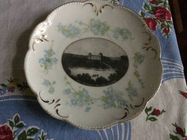 antique decorative plate-Fort Harrison, Terre Haute 1