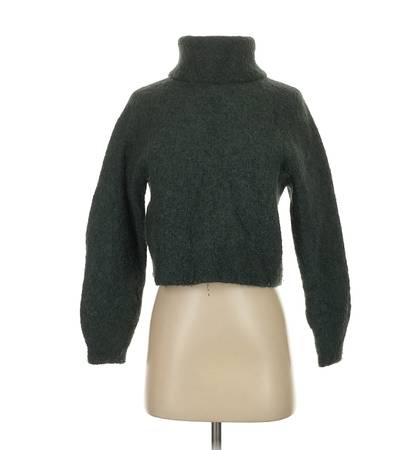 NWOT & Other Stories Hunter Green Crop Turtleneck Sweater Size Small 1