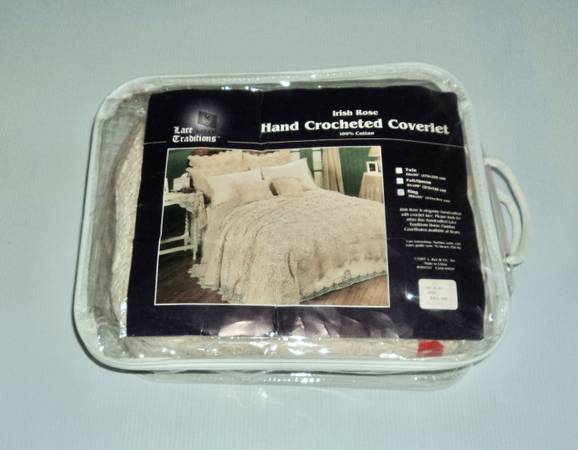 New - King Size Hand Crocheted Coverlet 1
