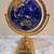 VINTAGE BLUE LAPIS GEMSTONE GLOBE ON REVOLVING BRASS BASE WITH COMPASS 1 thumbnail