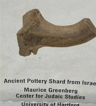 RARE N UNIQUE HISTORICAL POTTERY SHARD FROM ISRAEL INCAPSULATED WITH I 1