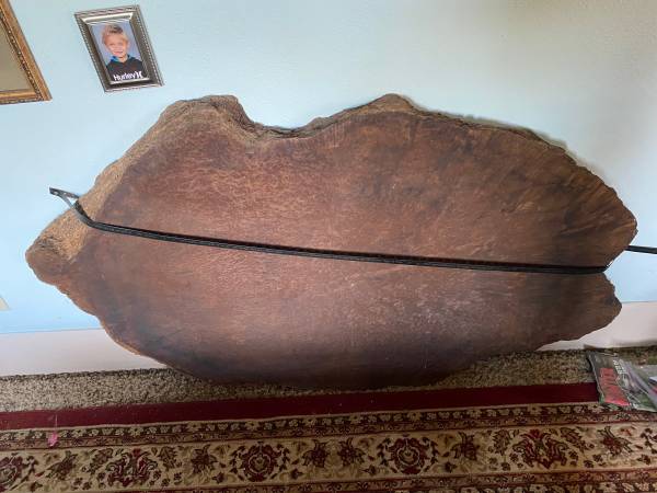 Old growth birdseye redwood burl slab