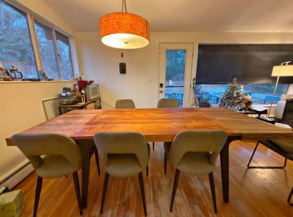 Crate and Barrel Lakin Teak with extension 1