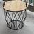 Modern Industrial Wire Basket Side Table with Removable Wood Top 1 thumbnail