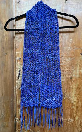 vintage turkish hand knit leather scarf 1