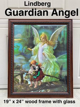 Lindberg framed picture Guardian Angel & Children 1