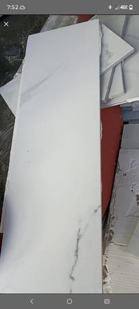 White marble tile stacks 1