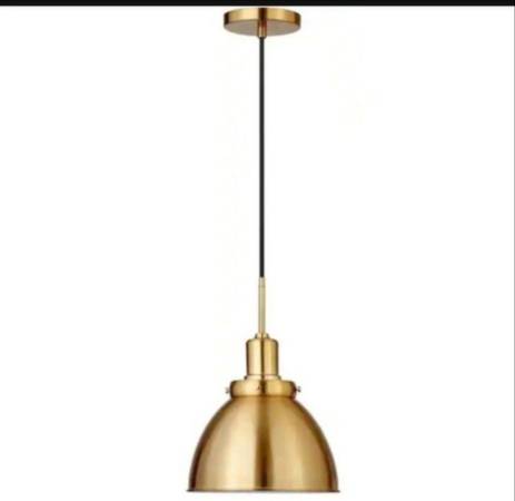 Meyer&Cross Madison 1-Light Brass Pendant with Metal Shade
 1