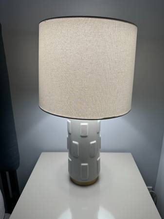 West Elm Decorative White Ceramic Lamps - Set of 2 1