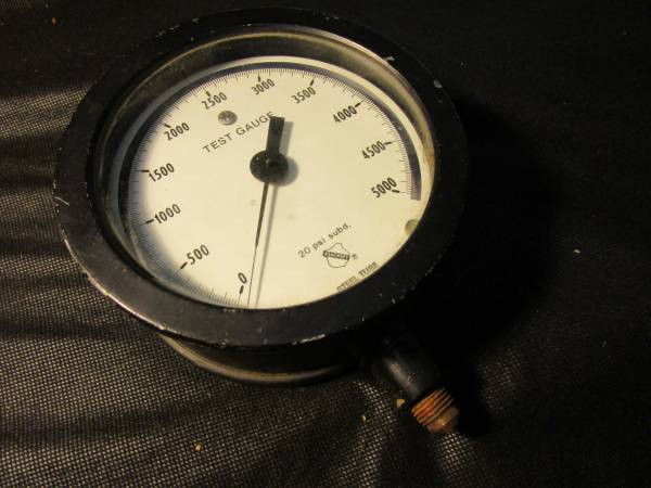 ASHCROFT 5in Test Gauge P/N 0-5000PSI Steel Tube & Socket 1