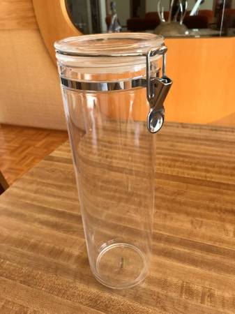 Tall Acrylic Airtight Pasta Canister with Clamp 1