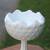 Vintage Footed Crimped Vase in Quilted Duette Milkglass- Indiana Glass 4 thumbnail