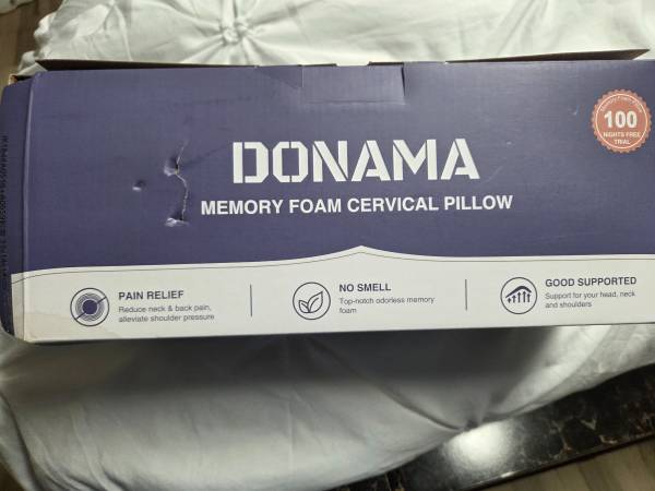 Memory foam cervical pillow. 1
